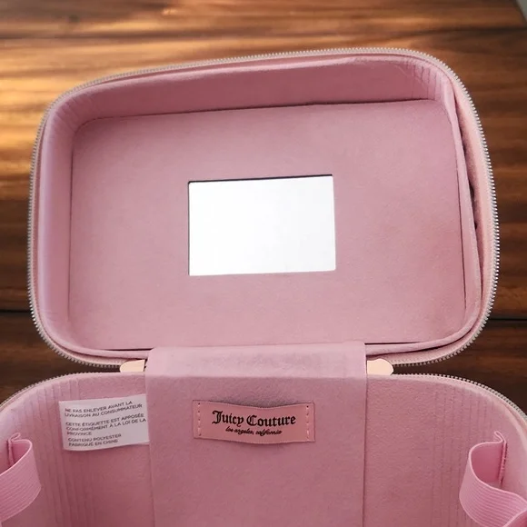 Juicy Couture Metallic Rose Gold Travel Cosmetic Case - Picture 11 of 16
